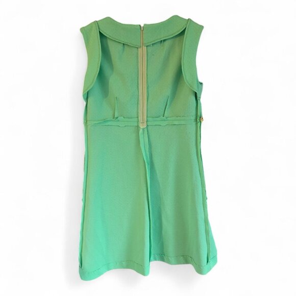 Vintage 1960s 70s Handmade Green A-Line Sleeveless Dress - Picture 10 of 11